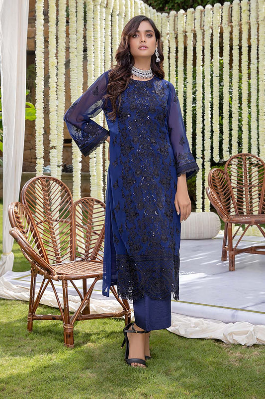 Azure Formal Embroidered Chiffon Unstitched 1 Piece Kurti - 05 Deep Opal