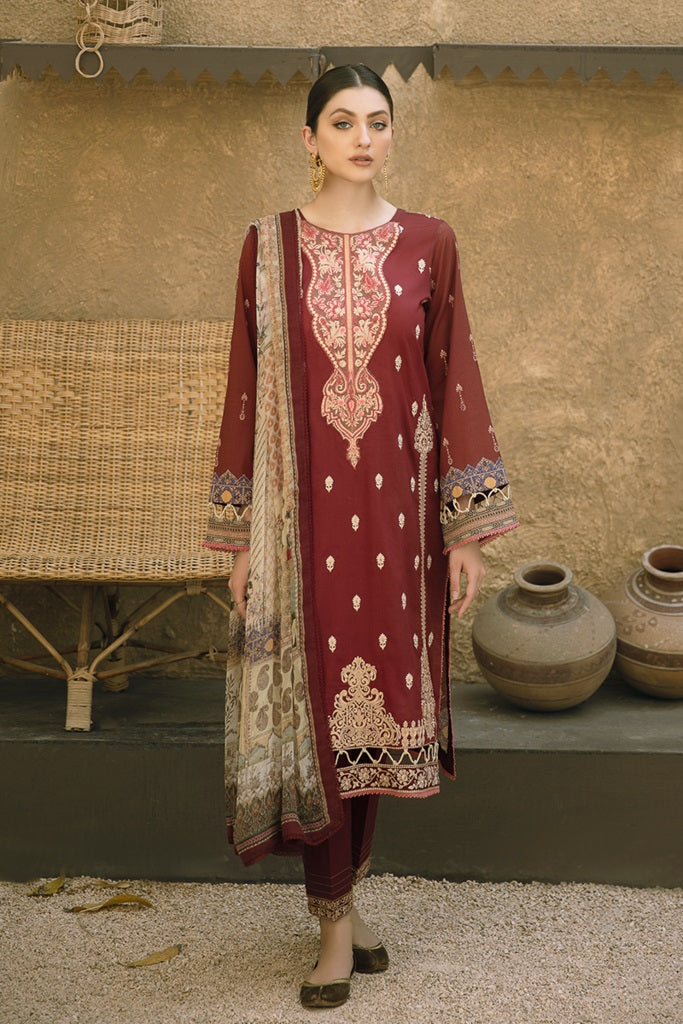 Aabyaan Embroidered Eid Lawn Unstitched 3 Piece Suit - AE 05 Shafaq - Eid Collection