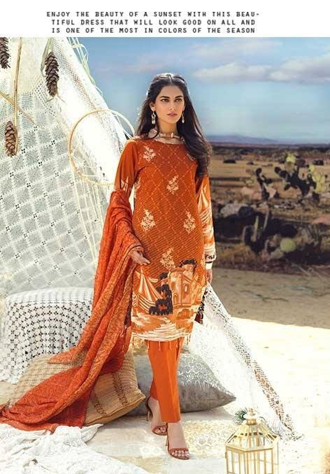 Salitex Faustina Embroidered Lawn Unstitched 3 Piece Suit - WK 503A