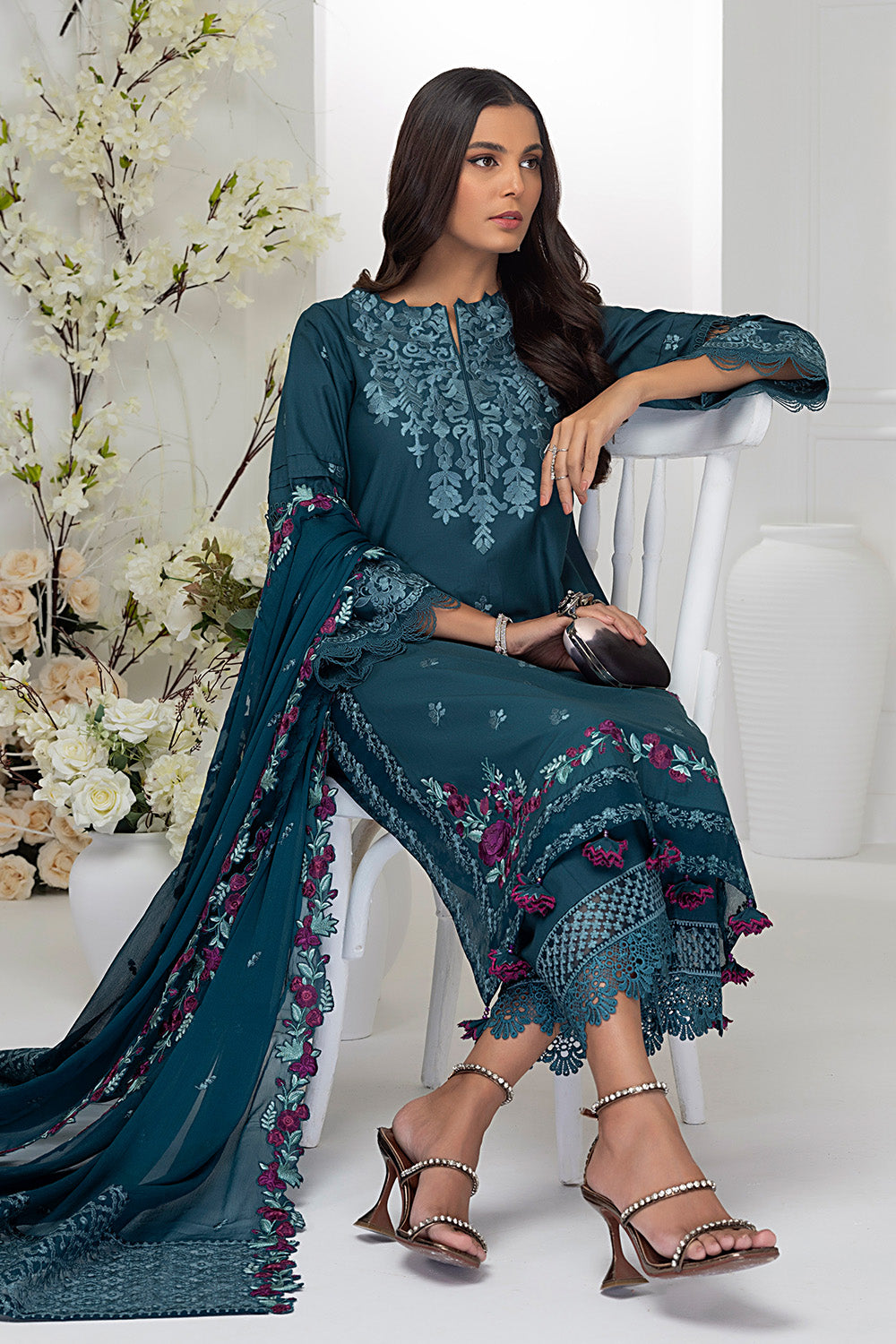 Azure Embroidered Lawn Suits Unstitched 3 Piece AZFL 54 Moonlight
