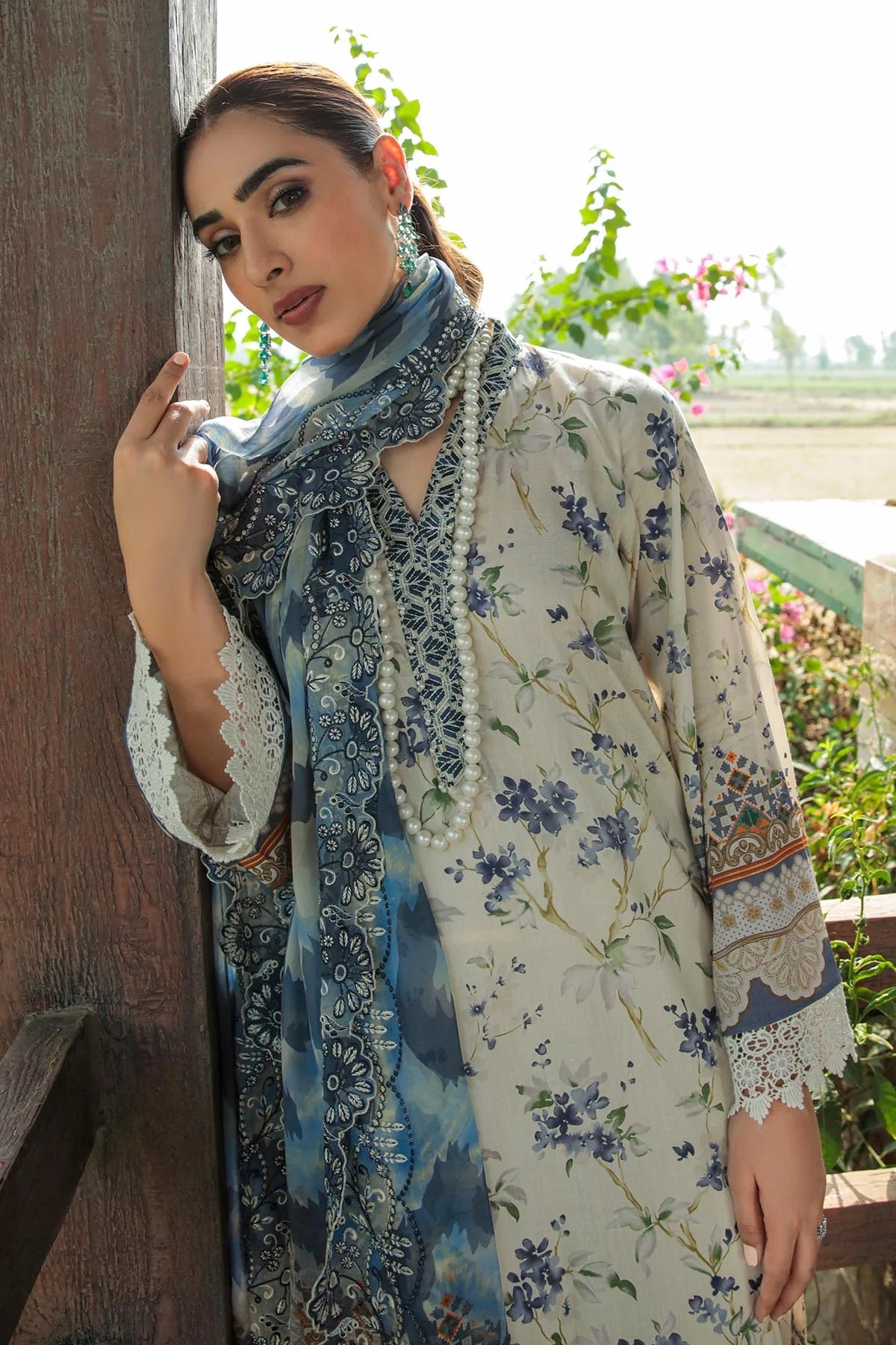 Gardenia By Nureh Embroidered Lawn Suits Unstitched 3 Piece NS-57 - Summer Collection