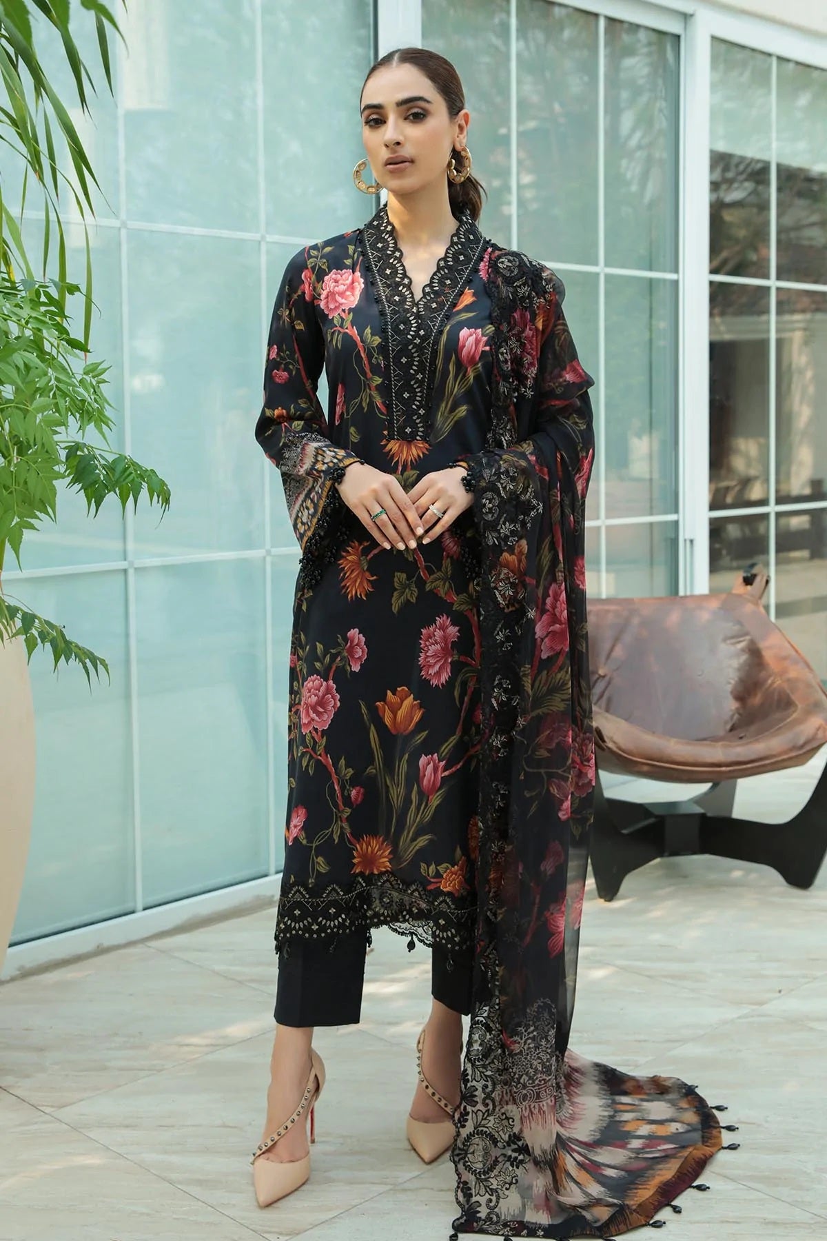 Gardenia By Nureh Embroidered Lawn Suits Unstitched 3 Piece NS-58 - Summer Collection