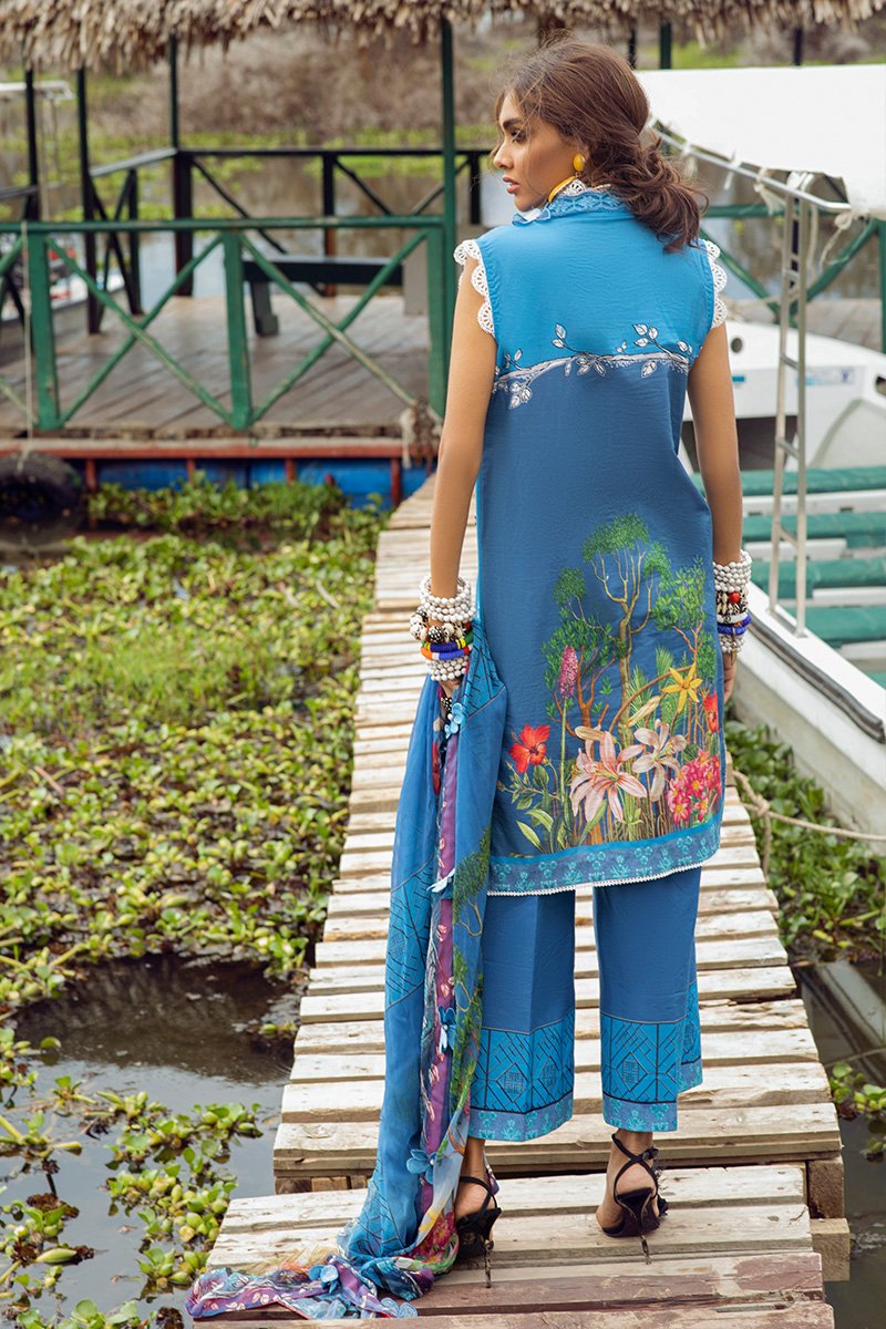Mushq Hemline Embroidered Lawn Unstitched 3 Piece Suit - 05 Day Dream