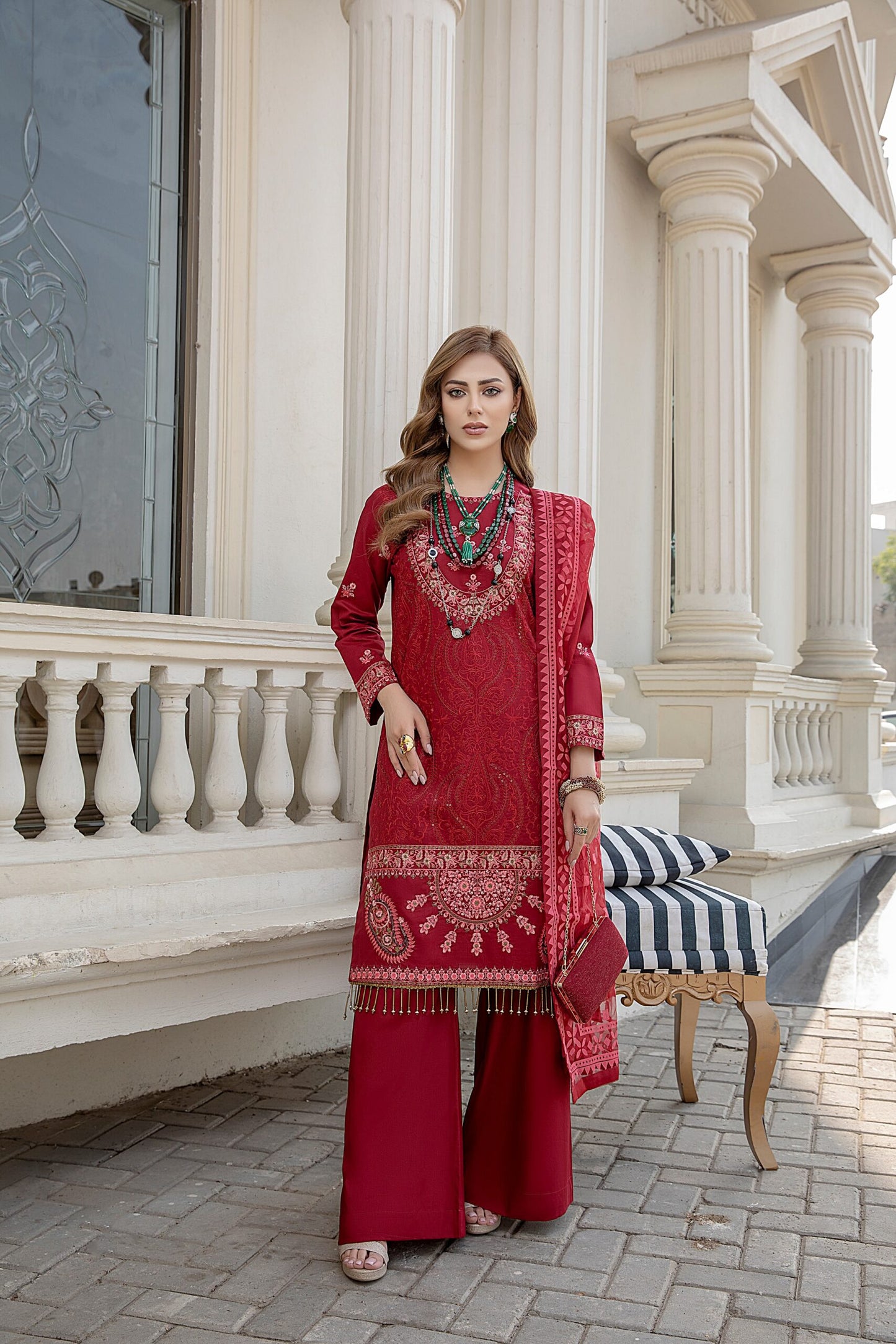 Kalyan Embroidered Lawn with Burn Out Dupatta Unstitched 3 Piece Suit – KBO-05