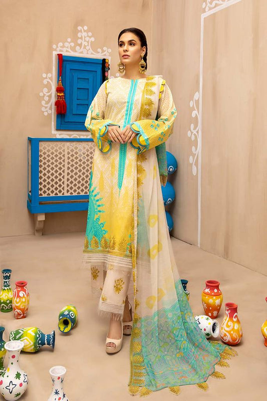 Charizma Embroidered Chunri Lawn Unstitched 3 Piece Suit - 05