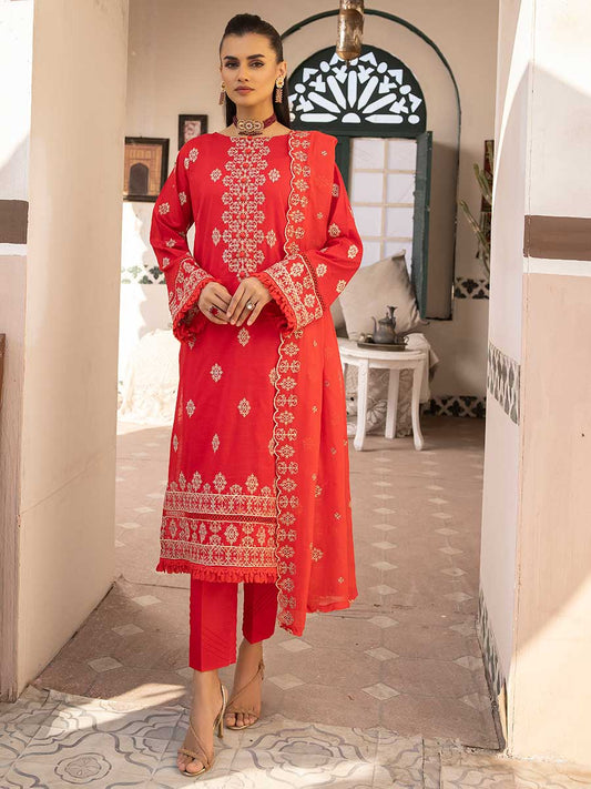 Majestic Embroidered Lawn Dress Unstitched 3pc D-05