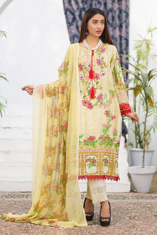 Noor Jahan Embroidered Lawn Unstitched 3 Piece Suit - SS05