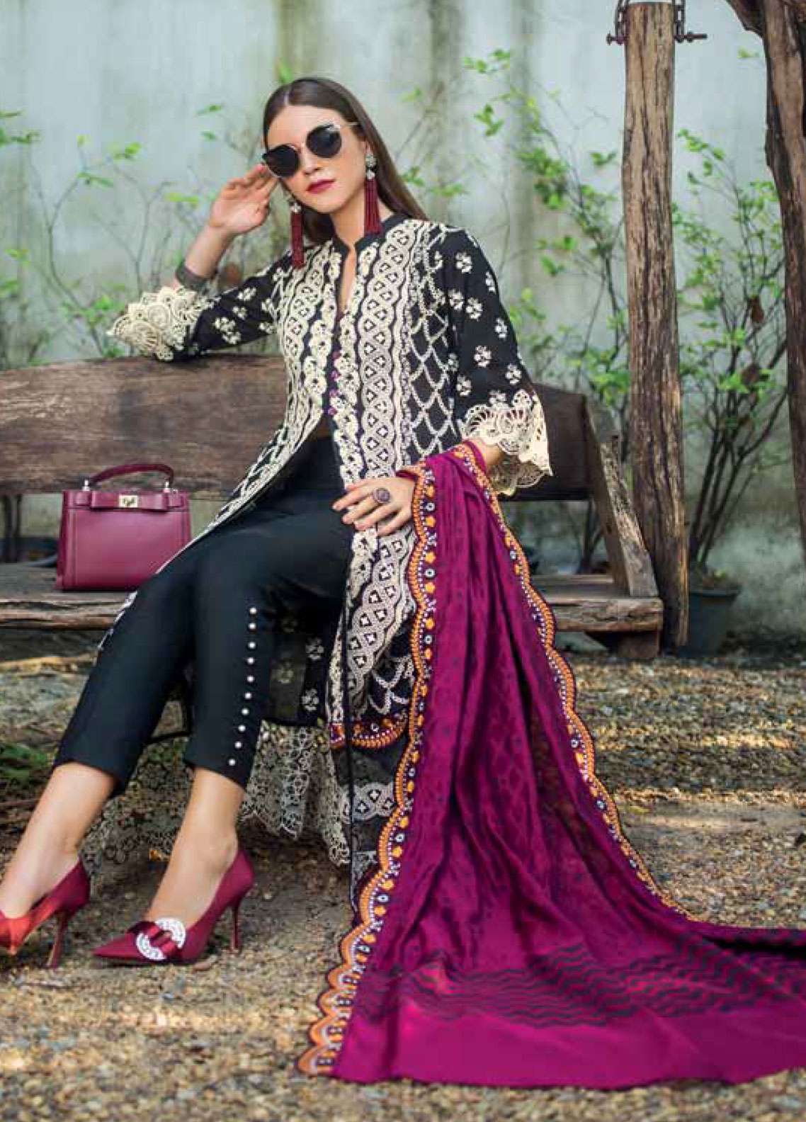Zainab Chottani Embroidered Chikankari Lawn Unstitched 3 Piece Suit - 5A Colour Scape Fusion