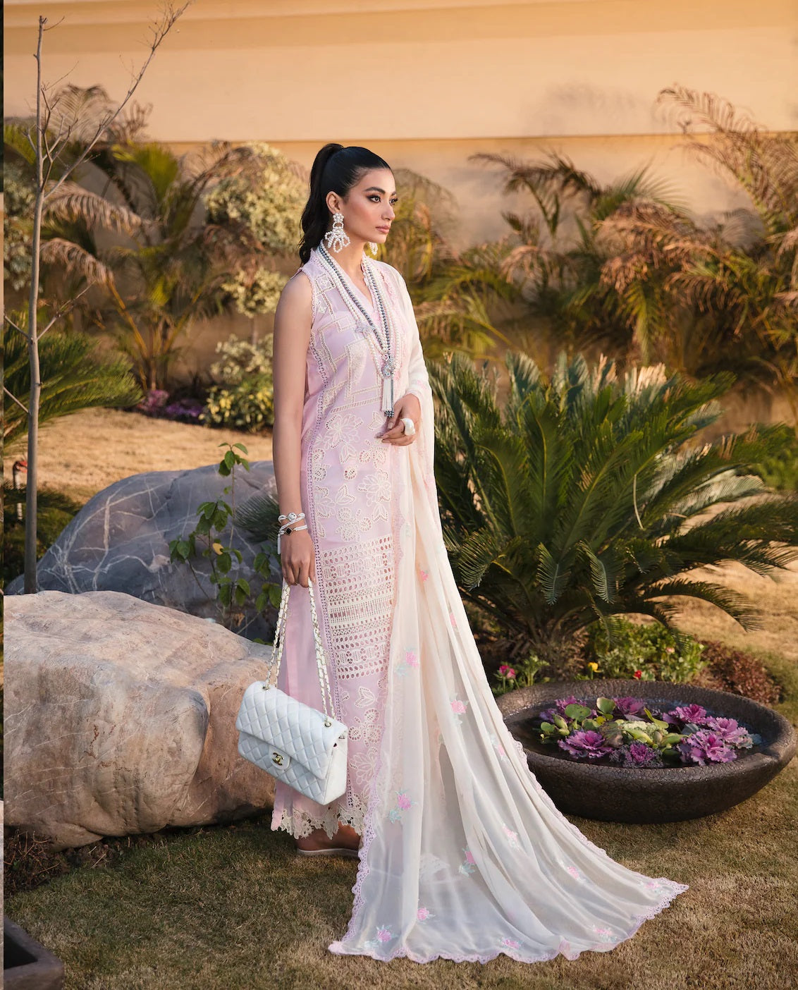 Sable Vogue Embroidered Lawn Suits Unstitched 3 Piece SL-05-23-V1 SAKURA - Luxury Collection