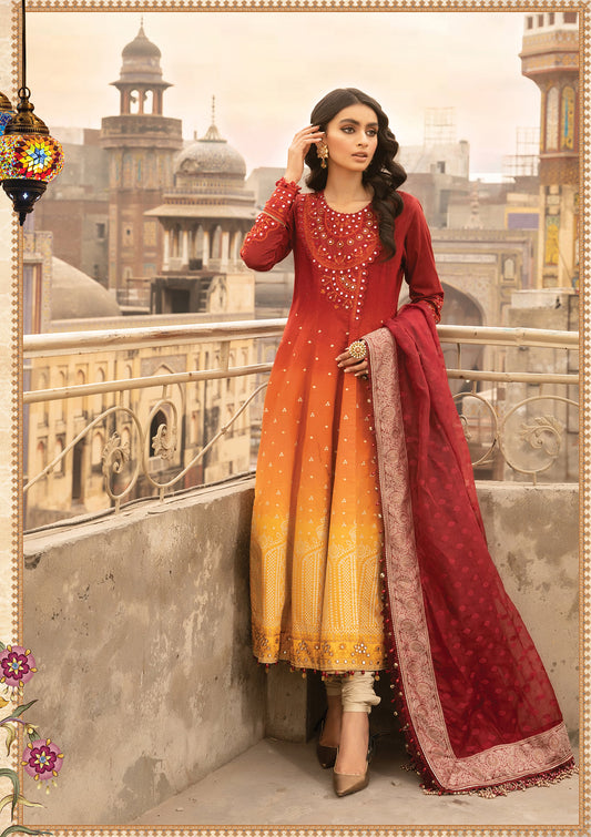 Maria B Embroidered Lawn Suits Unstitched 3 Piece D-2205-A Summer Collection 2022