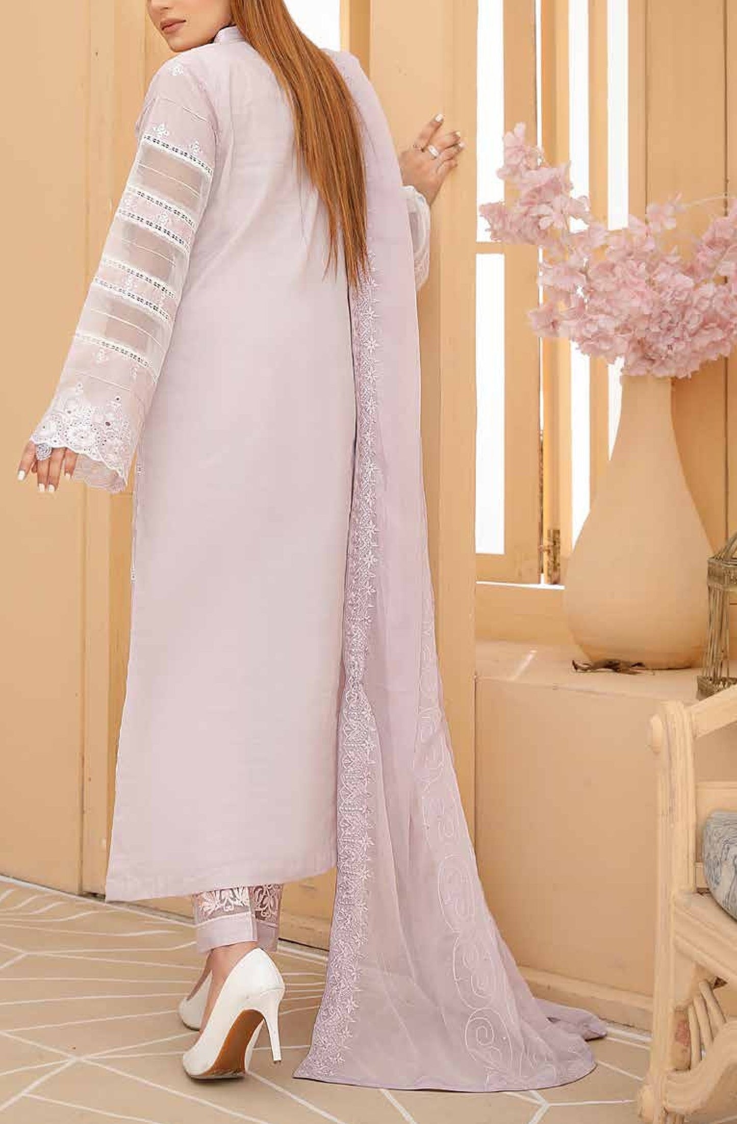 Mizaaj Embroidered Chikankari Lawn Suits Unstitched 3 Piece D-05