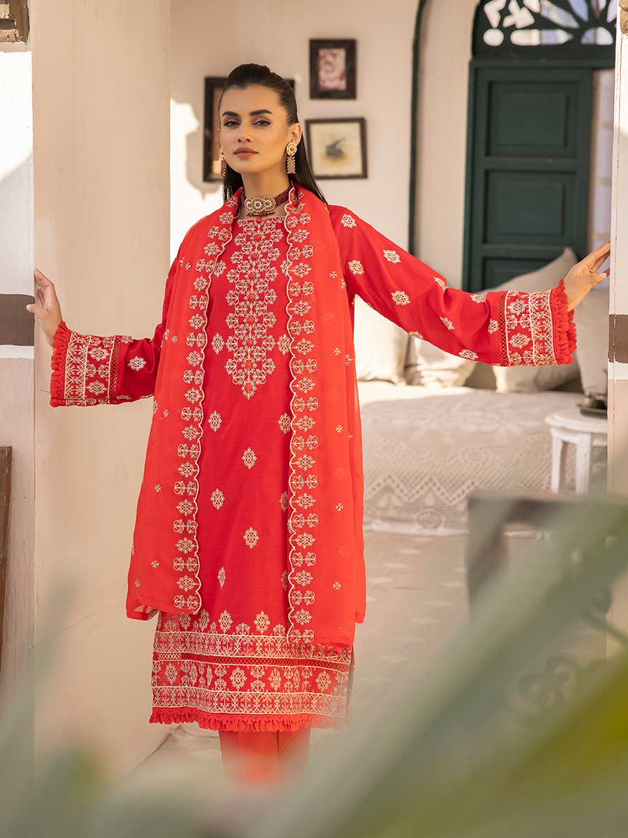 Majestic Embroidered Lawn Dress Unstitched 3pc D-05