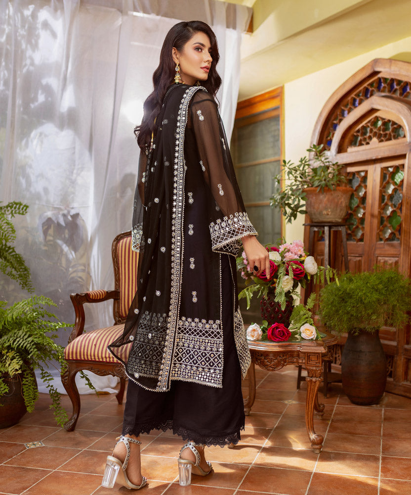 Naushad Imdad Embroidered Chiffon Suits Unstitched 3 Piece - NIC-05 Chand