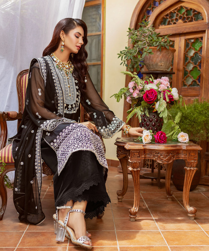 Naushad Imdad Embroidered Chiffon Suits Unstitched 3 Piece - NIC-05 Chand