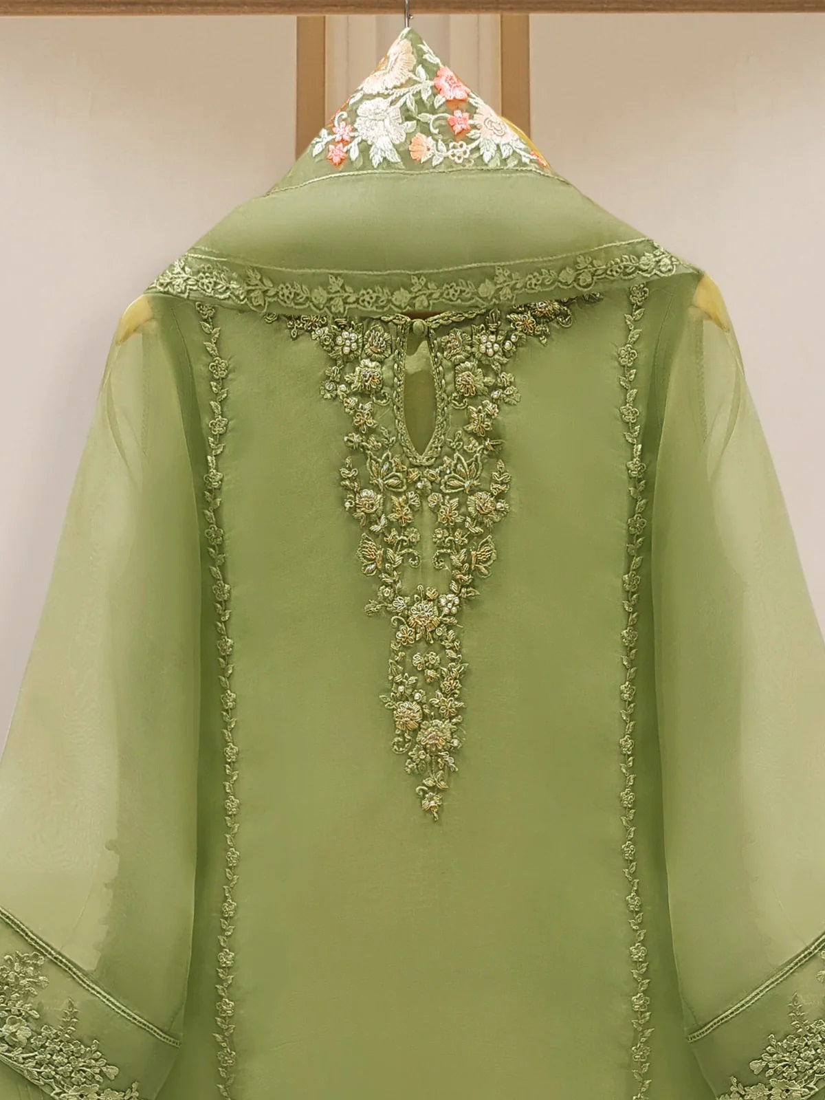 Agha Noor 2pc Pure Cotton Net Handwork Stitched Shirt with Dupatta HD- 385601