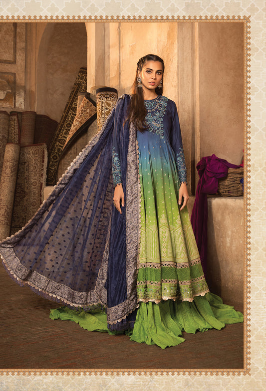Maria B Embroidered Lawn Suits Unstitched 3 Piece D-2205-B Summer Collection