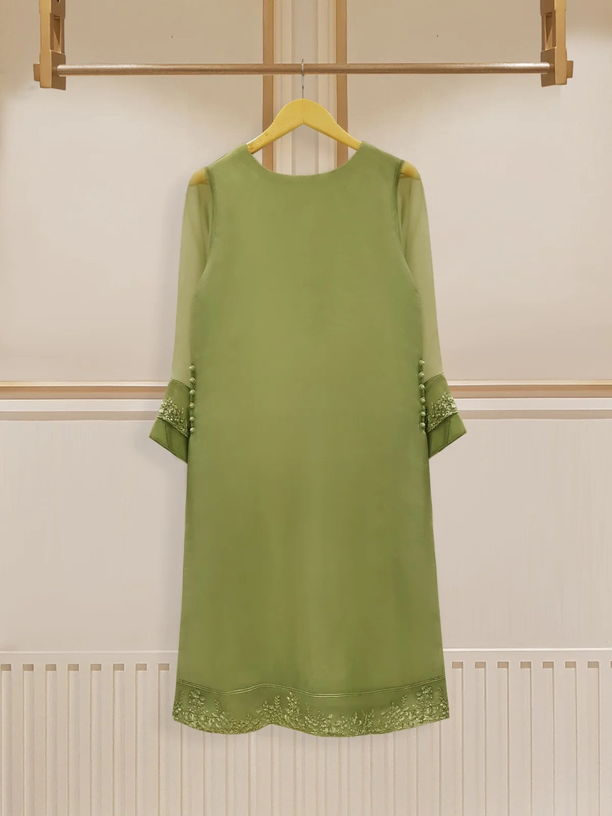 Agha Noor 2pc Pure Cotton Net Handwork Stitched Shirt with Dupatta HD- 385601