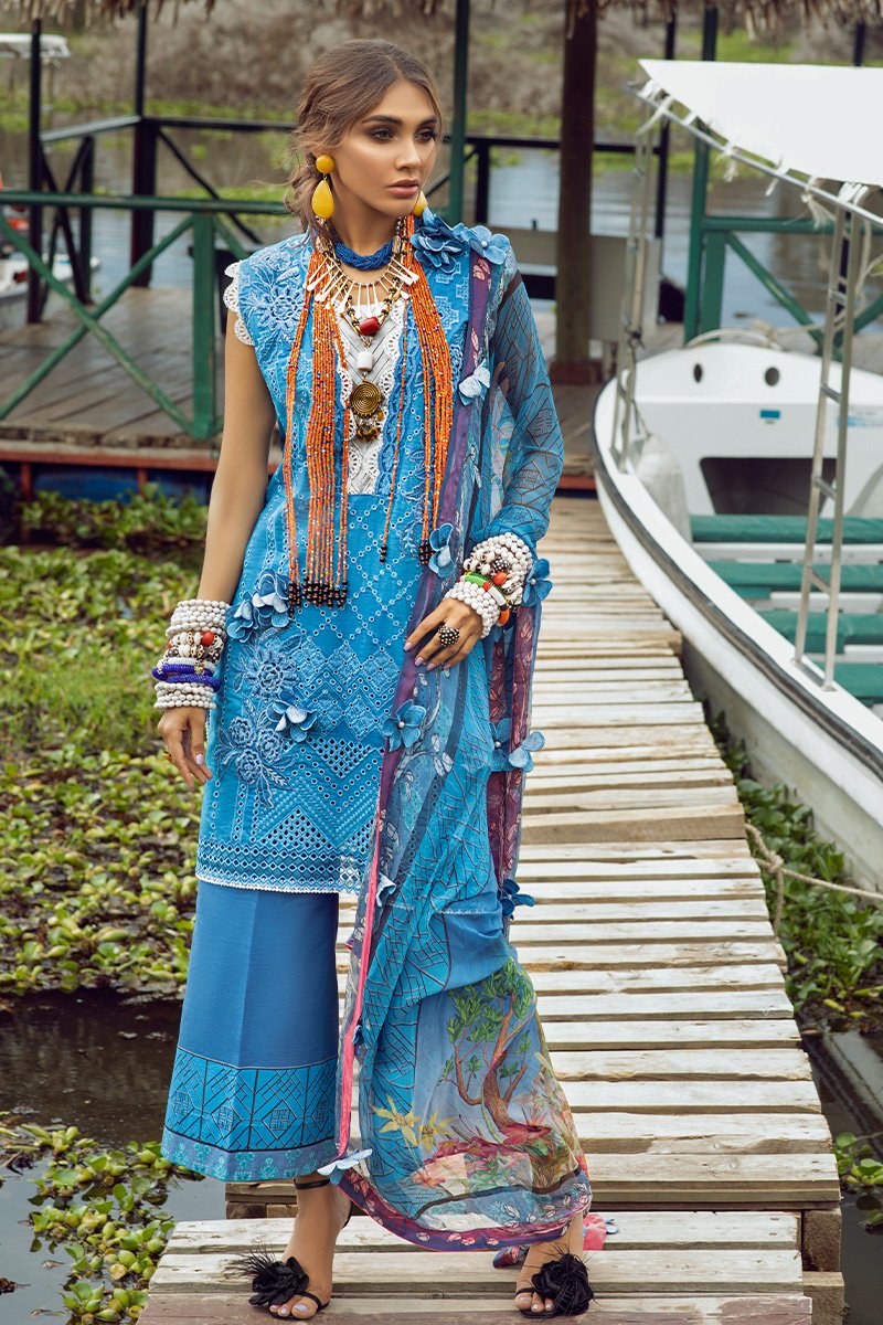 Mushq Hemline Embroidered Lawn Unstitched 3 Piece Suit - 05 Day Dream
