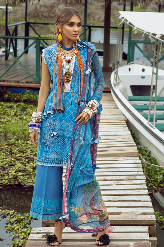 Mushq Hemline Embroidered Lawn Unstitched 3 Piece Suit - 05 Day Dream