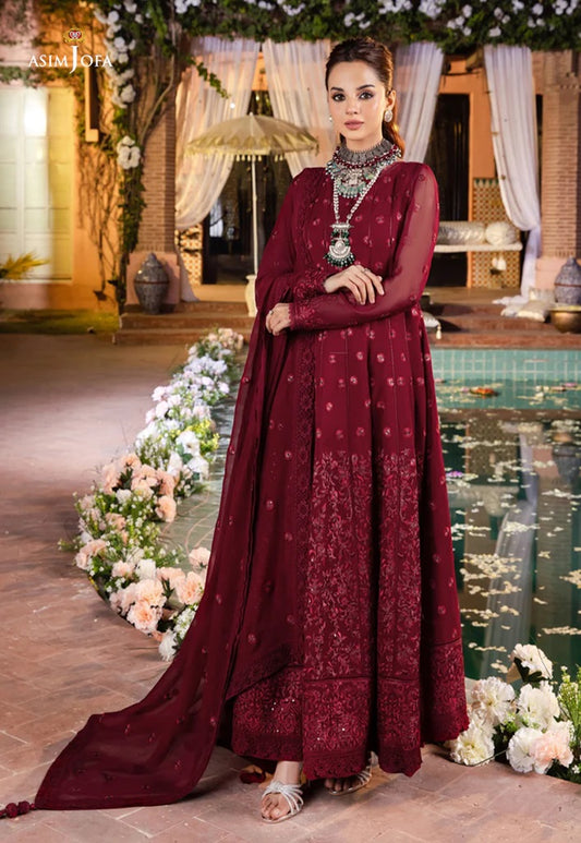 Mehr o Mah by Asim Jofa Festive Embroidered 3pc Unstitched Suit AJM-05