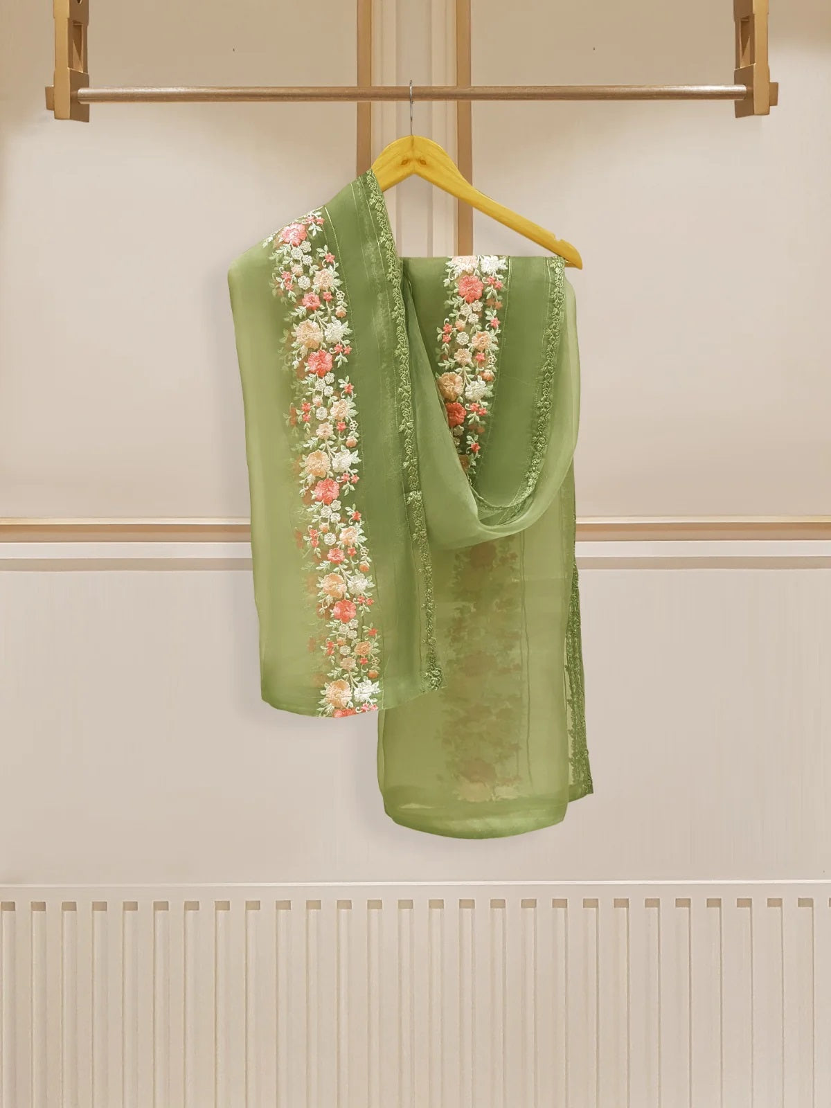 Agha Noor 2pc Pure Cotton Net Handwork Stitched Shirt with Dupatta HD- 385601