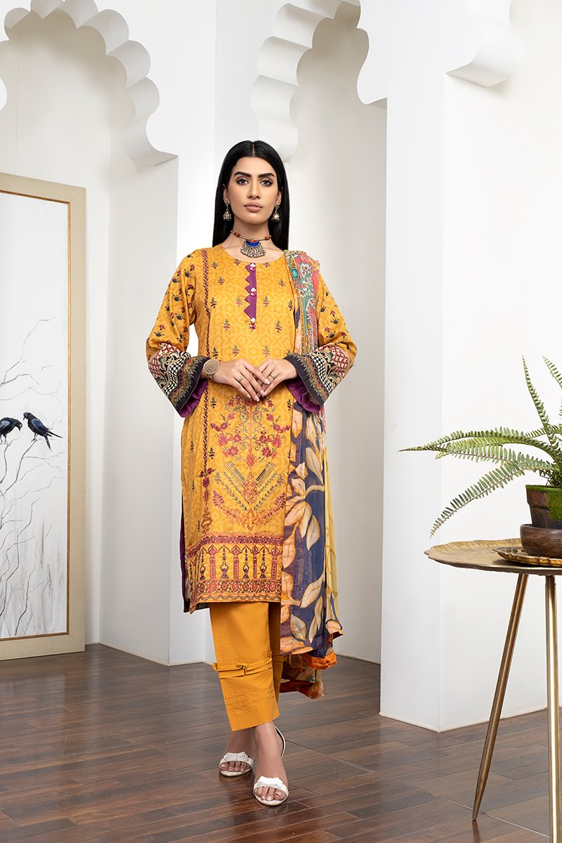 Rang Rasiya Zoya Embroidered Lawn Unstitched 3 piece Suit  - D617 Summer Sunset