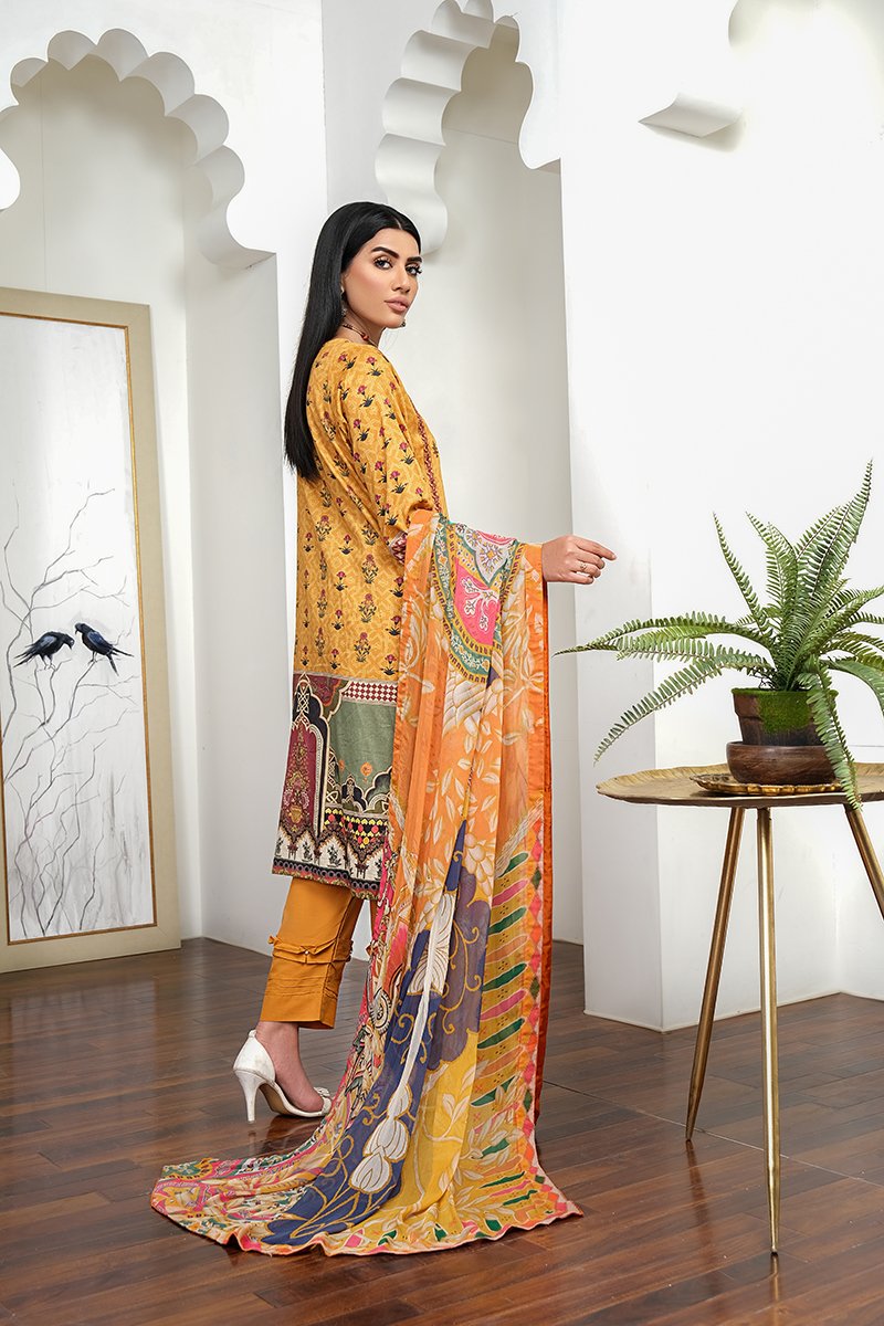 Rang Rasiya Zoya Embroidered Lawn Unstitched 3 piece Suit  - D617 Summer Sunset