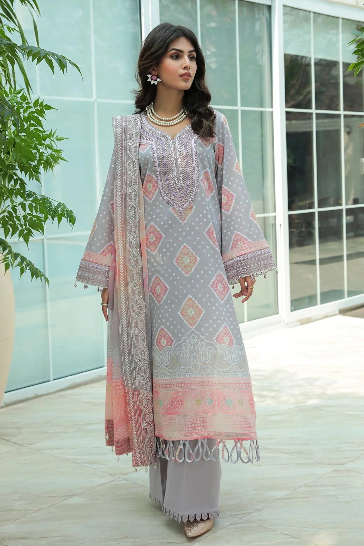 Gardenia By Nureh Embroidered Lawn Suits Unstitched 3 Piece NS-63 - Summer Collection