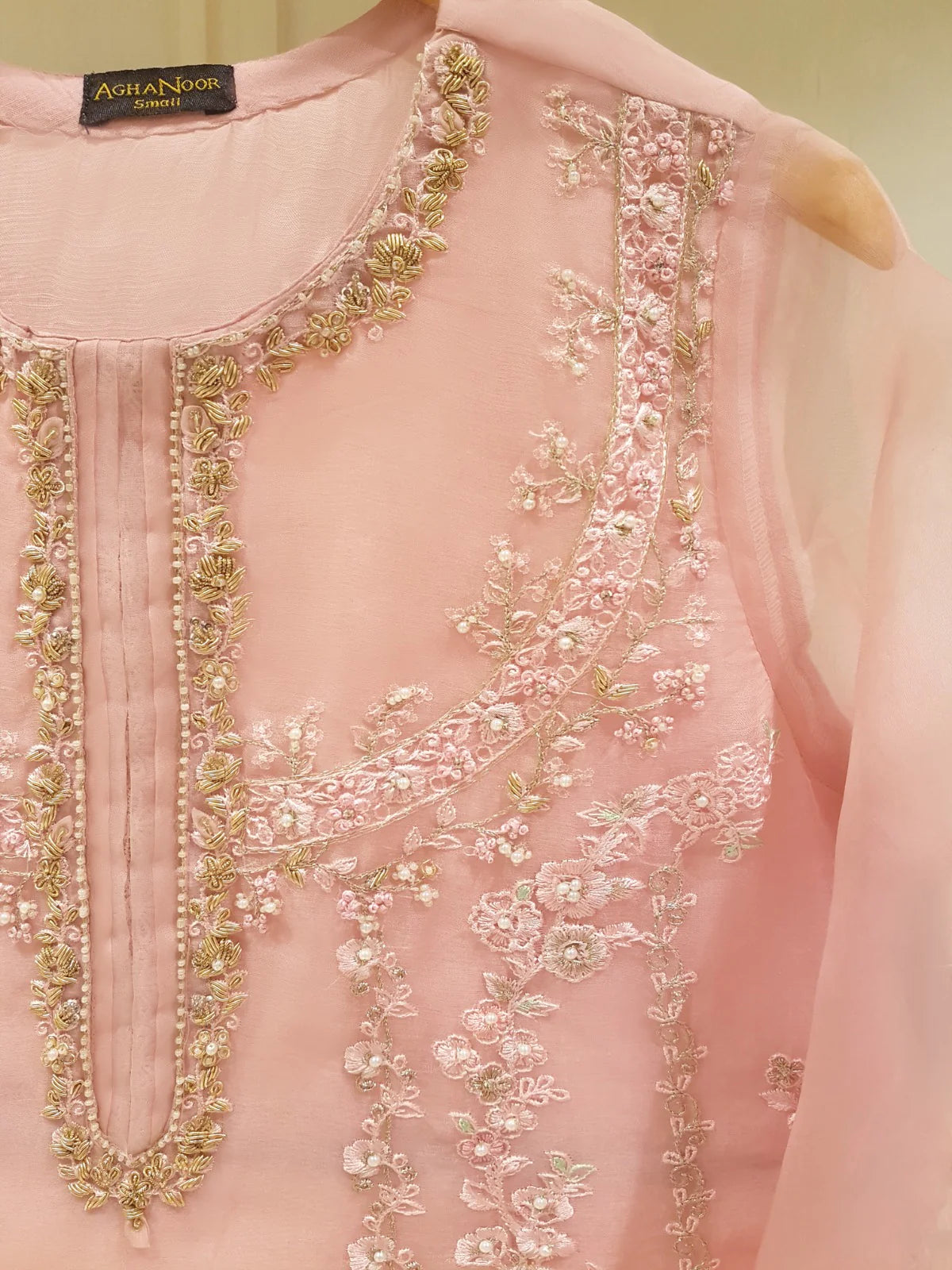 Aghanoor 2pc Pure Organza Stitched Shirt with Dupatta HD-2466601