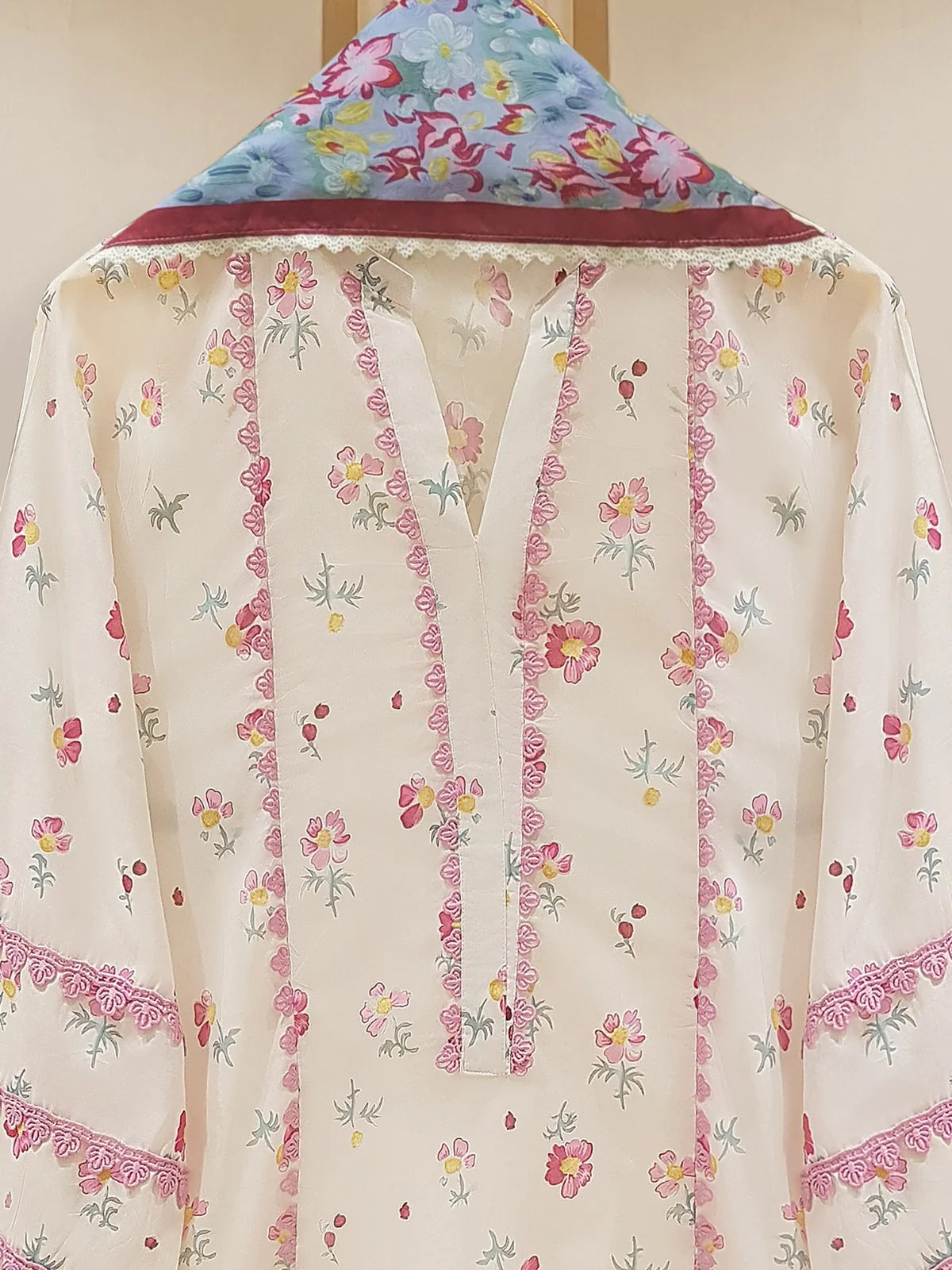 Agha Noor 2pc Embroidered Lawn Stitched Shirt with Lawn Dupatta HD-176601