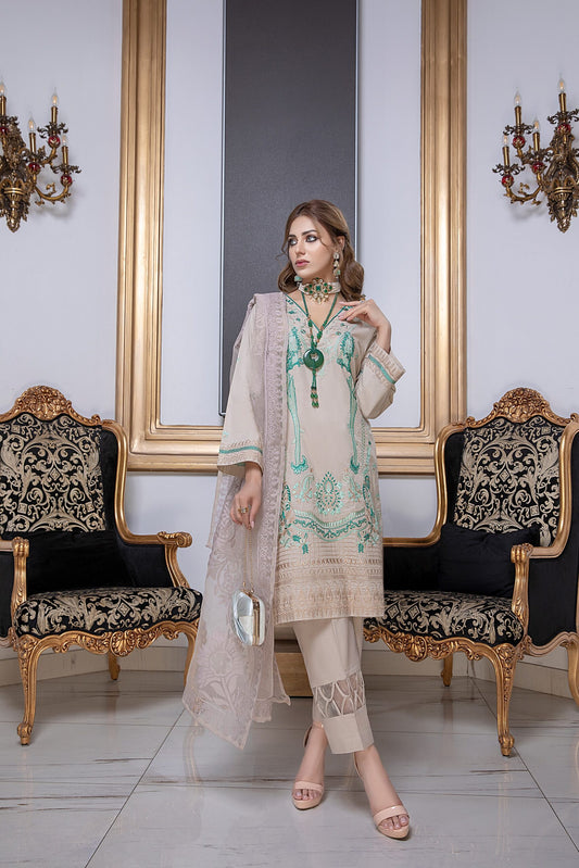 Kalyan Embroidered Lawn with Burn Out Dupatta Unstitched 3 Piece Suit – KBO-06