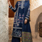 Mushq Embroidered Velvet 3 Piece Unstitched Dress with Woven Shawl - MV20-06 Blue Heaven