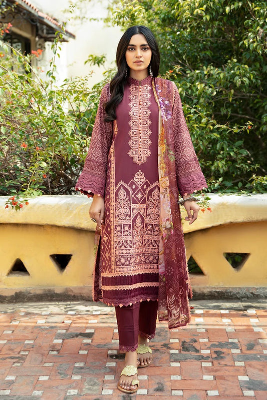 Aabyaan Embroidered Lawn Suits Unstitched 3 Piece AL-06 NAZISH
