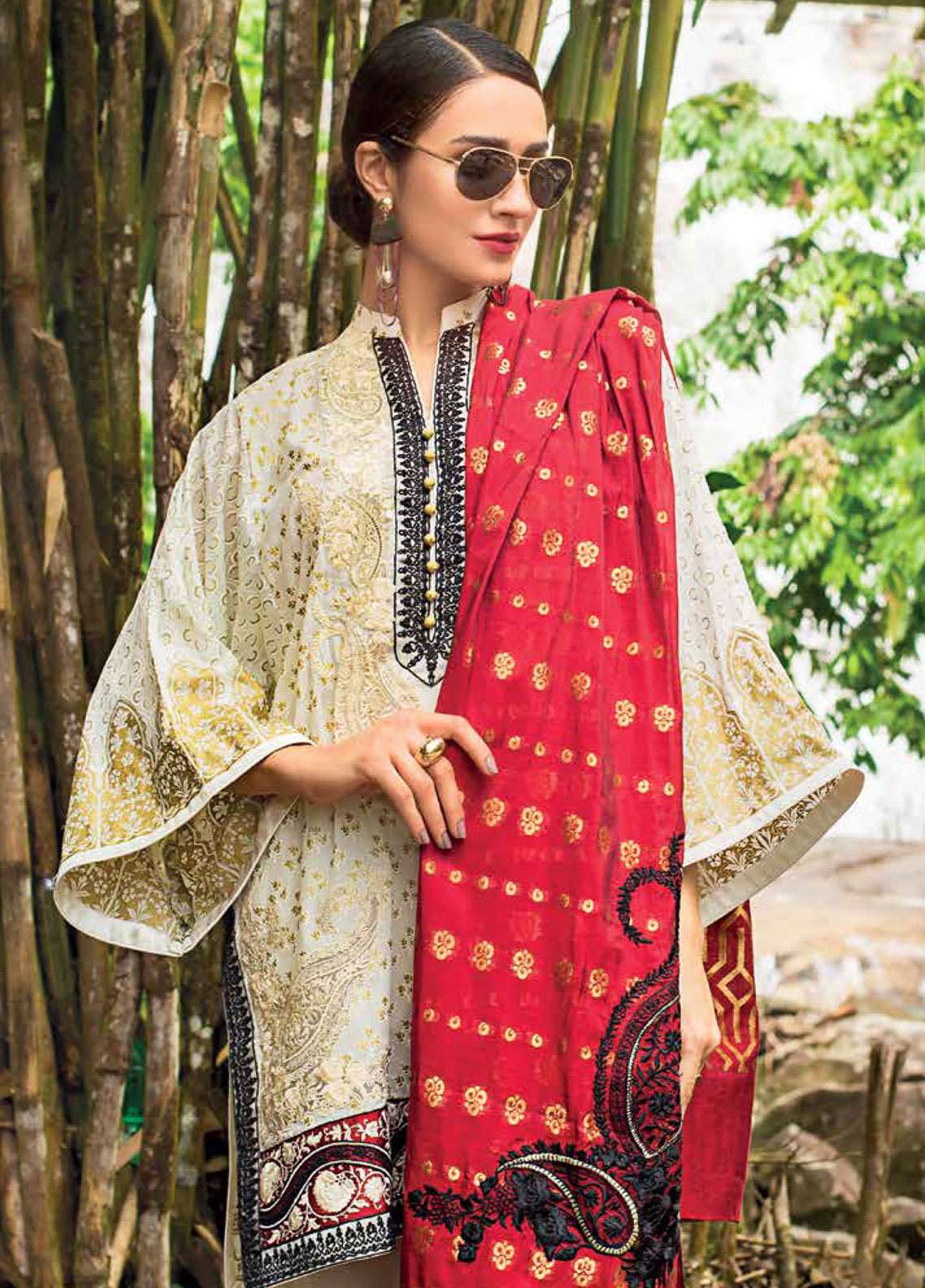 Zainab Chottani Embroidered Lawn Unstitched 3 Piece Suit - 9A MariGold Jardin