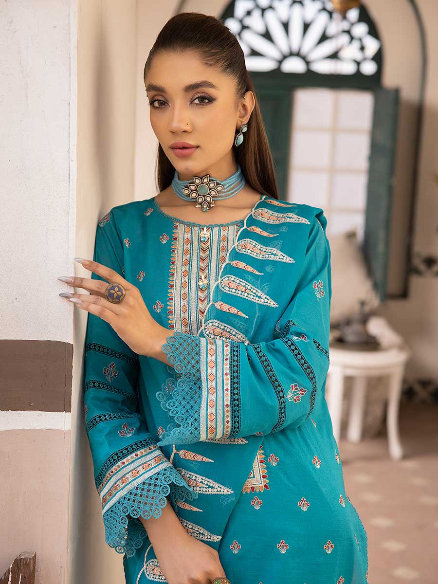 Majestic Embroidered Lawn Dress Unstitched 3pc D-06