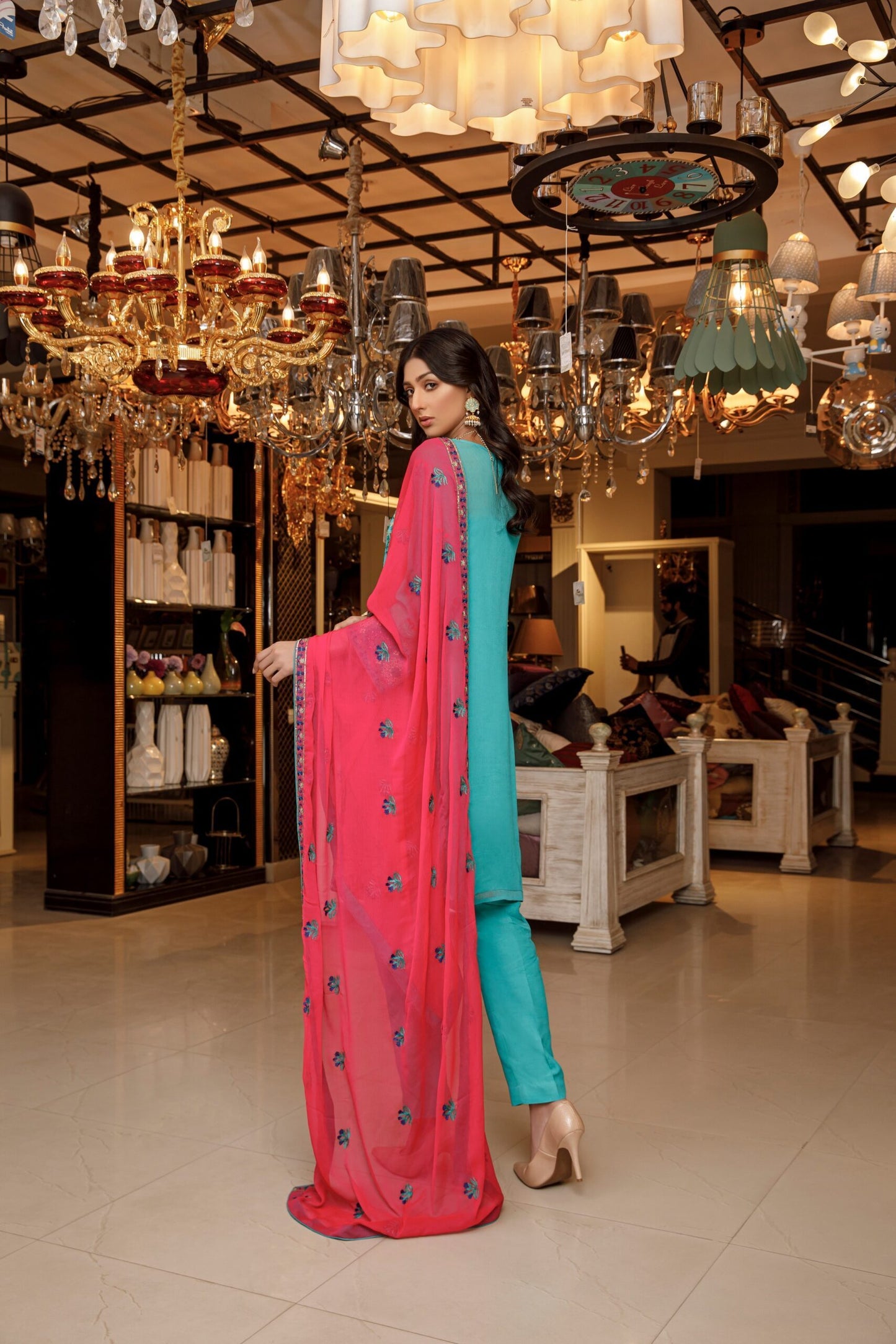 Meraki Embroidered Chiffon Unstitched 3 Piece Suit - MEC2 06