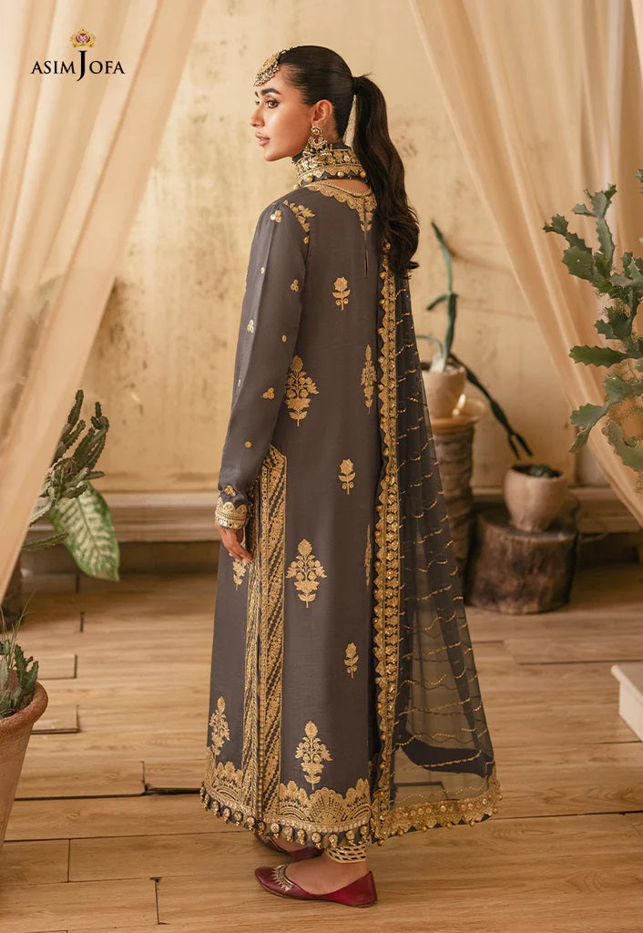 Mehr o Mah by Asim Jofa Festive Embroidered 3pc Unstitched Suit AJM-06