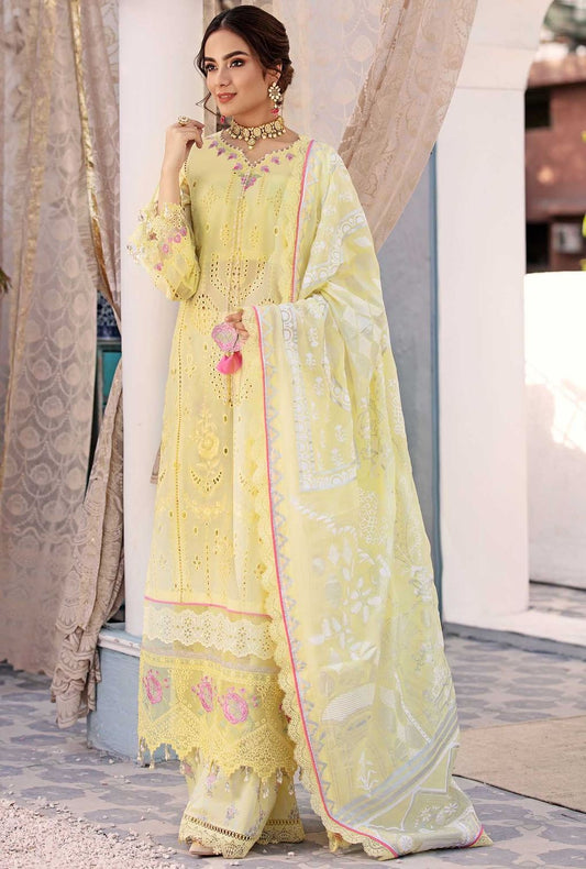 Noor Saadia Embroidered Chikankari Lawn Unstitched 3 Piece Suit - NCHK-D6-B