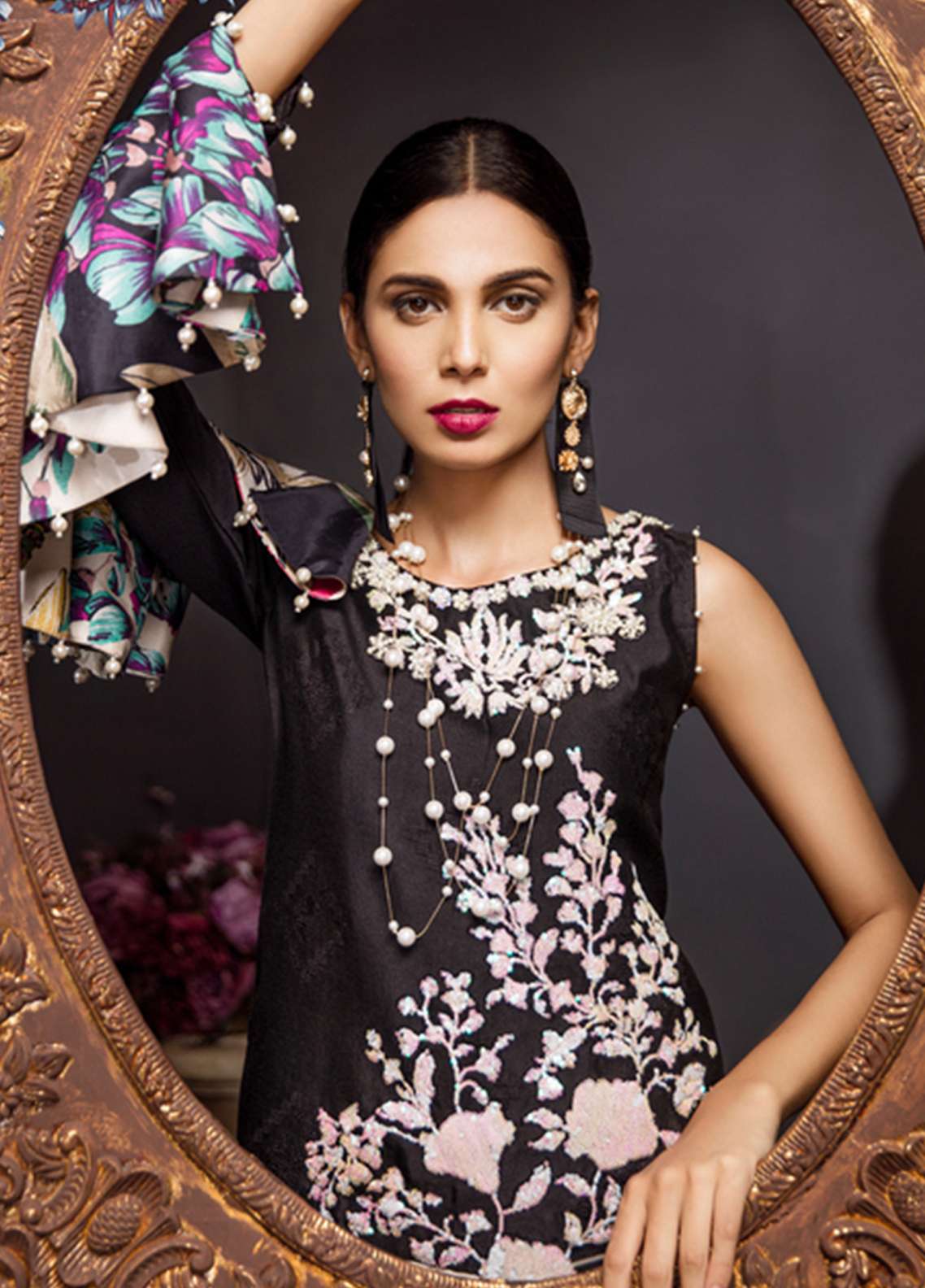 Noor by Sadia Asad  Embroidered Formal Eid Lawn Unstitched 3 Piece Suit - 07 Moonlight