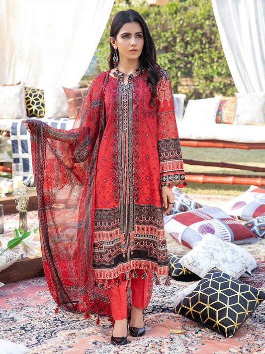 Salitex Zure Embroidered Lawn Unstitched 3 Piece Suit - WK-700A