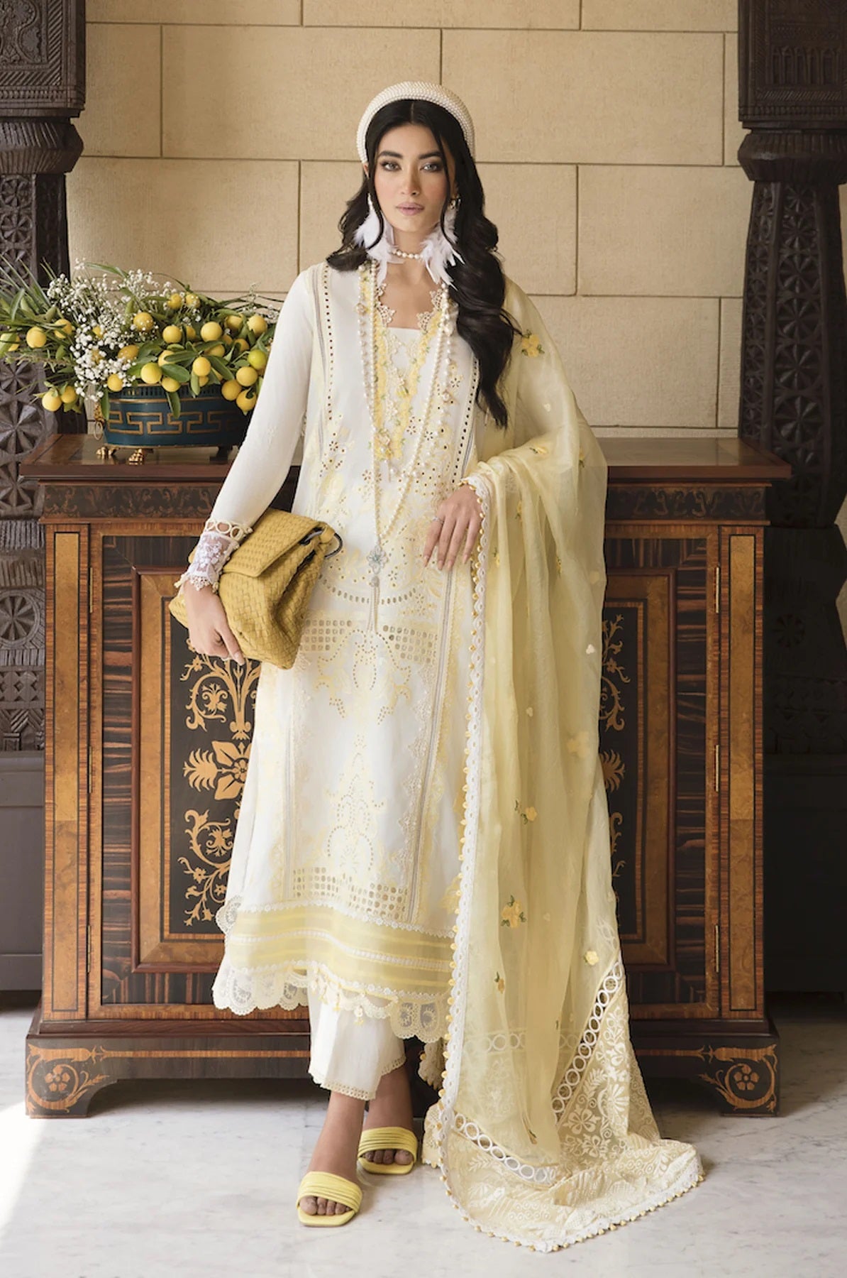 Sable Vogue Embroidered Lawn Suits Unstitched 3 Piece SL-07-23-V1 BELA - Luxury Collection