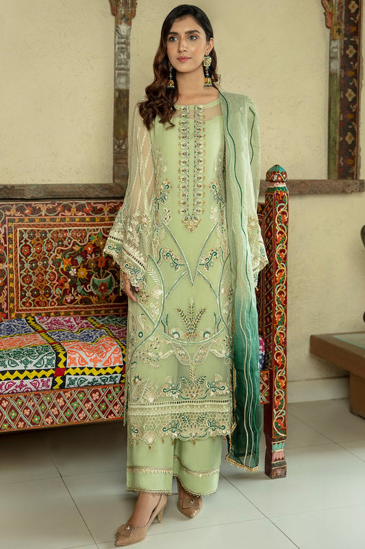 Emaan Adeel Embroidered Chiffon Dress Unstitched 3piece - LE 07