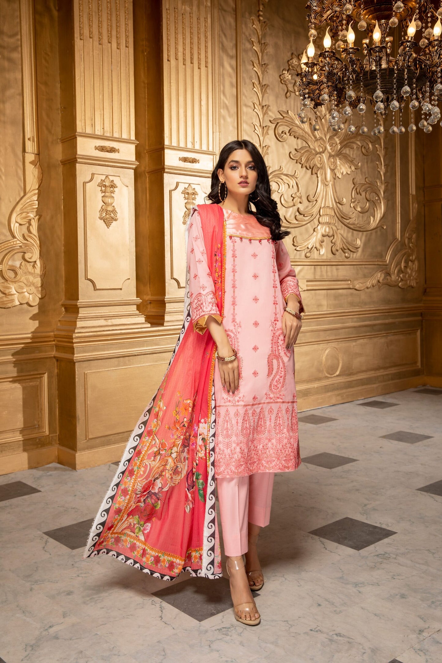 Kalyan Embroidered Chikankari Lawn Unstitched 3 Piece Suit - K5-7