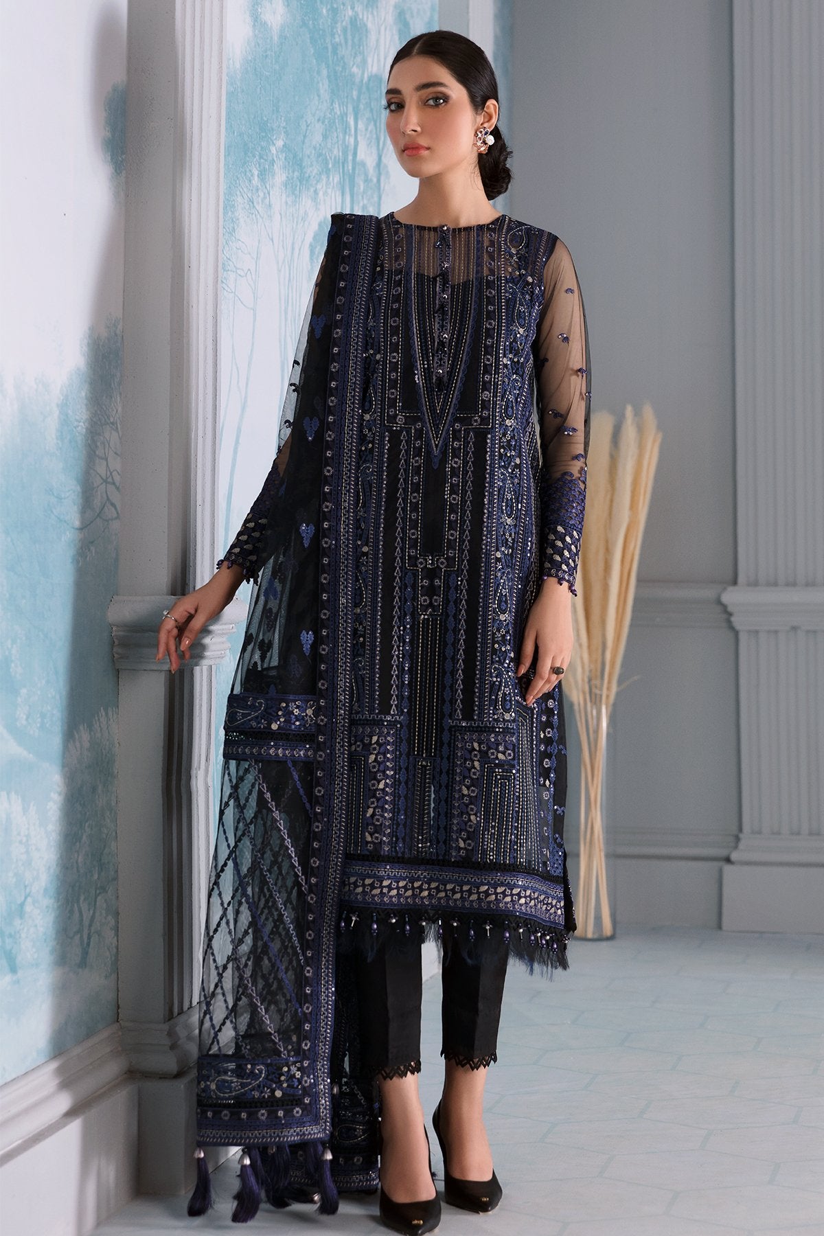 Iris by Jazmin Embroidered Net Suit Unstitched 3 Piece JZ21 D–07 Kaya – Formal Collection