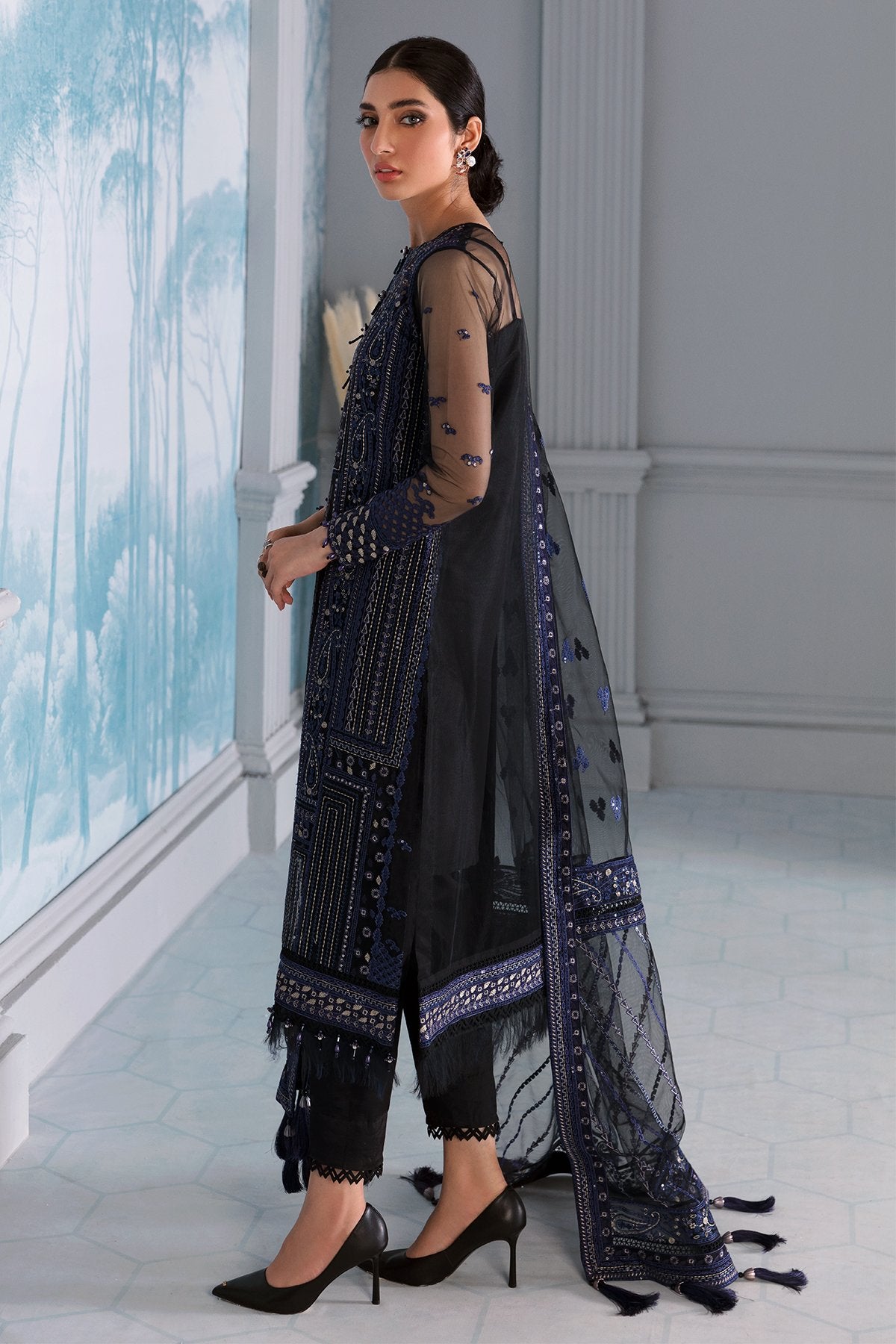 Iris by Jazmin Embroidered Net Suit Unstitched 3 Piece JZ21 D–07 Kaya – Formal Collection