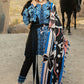 Mushq Hemline Embroidered Linen 3 Piece Unstitched Dress with Shawl - 07 Azure