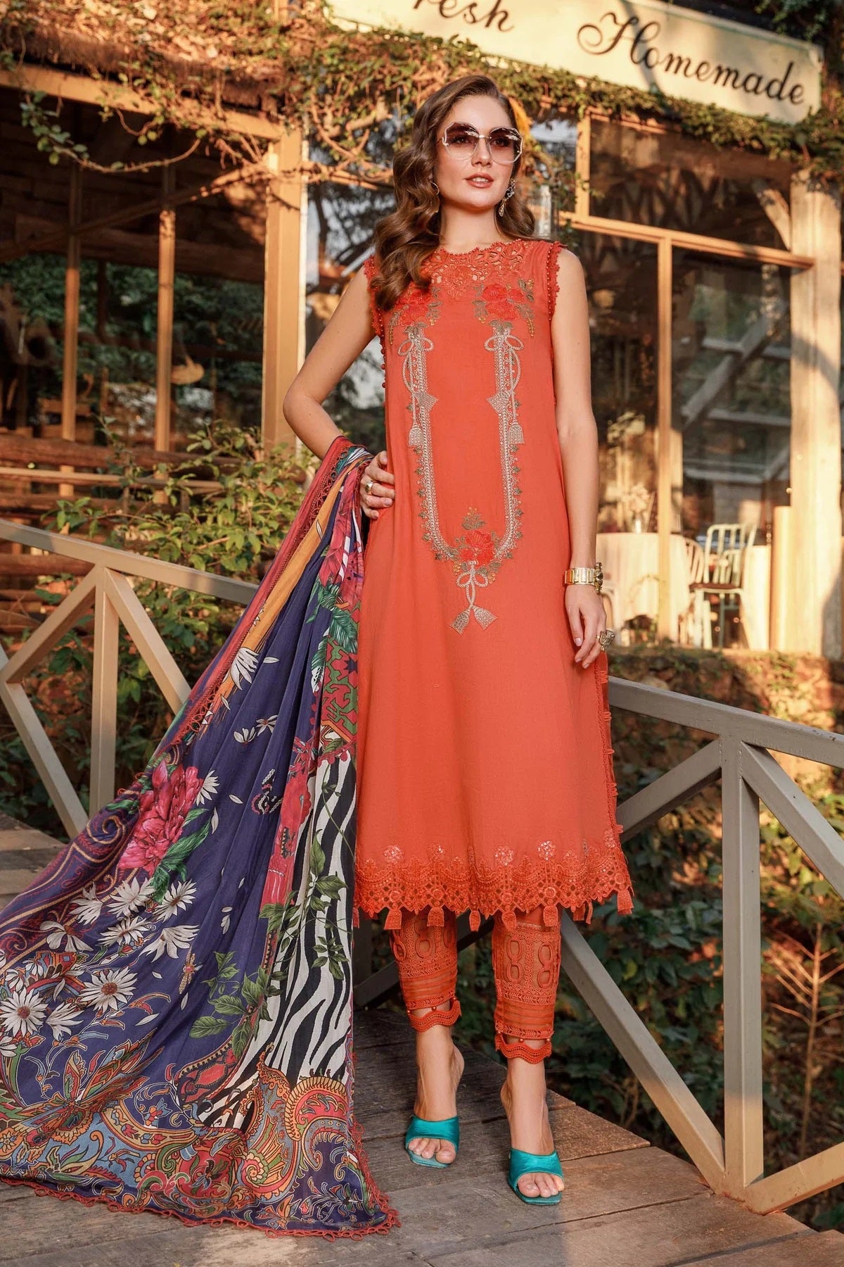 M.Prints By Maria B Embroidered Lawn Suits Unstitched 3 Piece MPT-1707-B