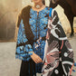 Mushq Hemline Embroidered Linen 3 Piece Unstitched Dress with Shawl - 07 Azure