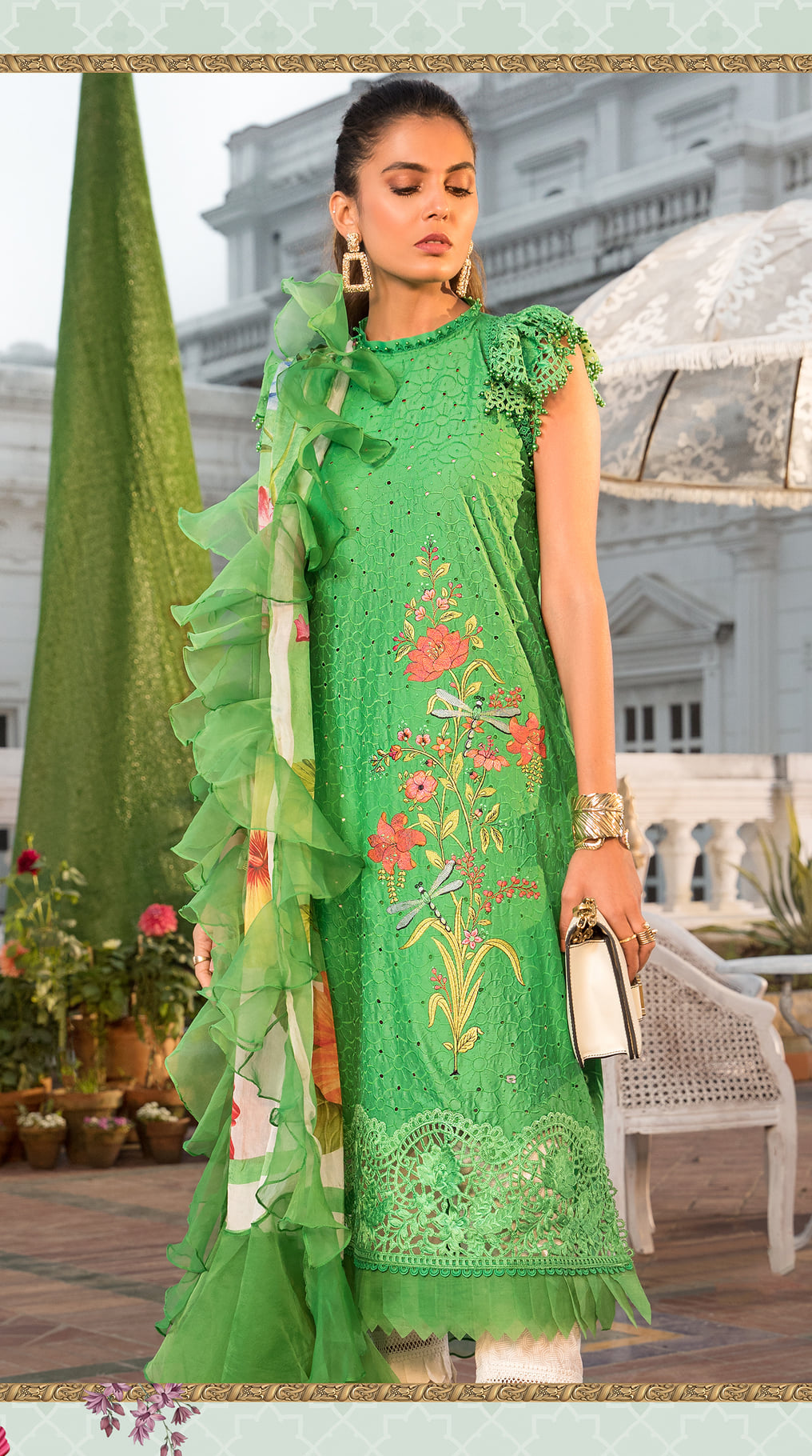 Maria B Embroidered Lawn Suits Unstitched 3 Piece D-2207-B Summer Collection