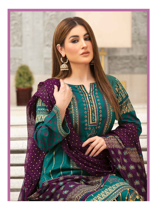 Tawakkal Profuse Printed Lawn Unstitched 3pc Suit - 8862